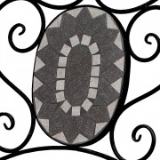 Záhradná lavica s mozaikou JF22 kov / keramika
