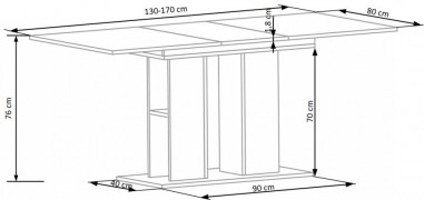 Jedálenský stôl rozkladací KORNEL biela