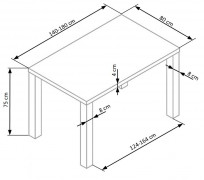 Jedálenský stôl rozkladací 140/180 RONALD biely