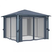 Záhradný altánok so závesmi 3x3 m Dekorhome