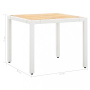 Záhradný jedálenský set 5 ks biela / hnedá / čierna Dekorhome