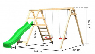 Detské hojdačky so šmýkačkou Dekorhome