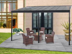 Hliníková pergola 4,34 x 3 m antracit / polykarbonát Dekorhome