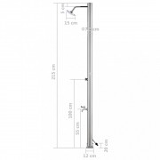 Záhradná sprcha 215 cm nerez Dekorhome