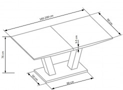 Jedálenský stôl rozkladací VISION biela