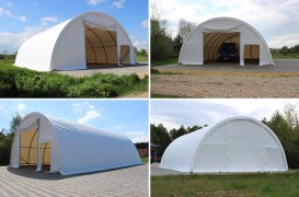 Skladová hala 9,15x26m PVC sivá - nehorľavá