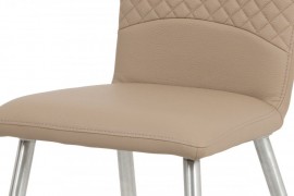 Jedálenská stolička HC-666 CAP cappuccino / brúsený nerez