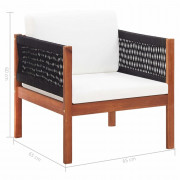 Záhradné stoličky 2 ks hnedá / biela / čierna Dekorhome