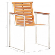 Záhradné stoličky 2 ks akáciové drevo / nerezová oceľ Dekorhome