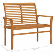 Záhradná lavica 112 cm teak Dekorhome