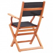 Skladacia záhradná stolička 4ks eukalyptus / textilen Dekorhome