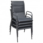 Stohovateľné záhradné stoličky 4 ks oceľ / textilen Dekorhome
