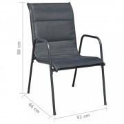 Stohovateľné záhradné stoličky 4 ks oceľ / textilen Dekorhome