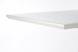 Rozkladací jedálenský stôl MORTIS biela / sivá