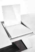 Rozkladací jedálenský stôl MORTIS biela / sivá