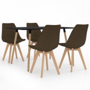 Jedálenský set 4+1 buk / látka / plast Dekorhome