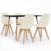 Jedálenský set 4+1 buk / látka / plast Dekorhome