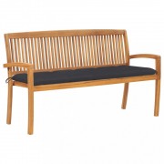 Záhradná lavica teak / látka Dekorhome