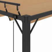 Pergola s lamelovou strechou 3 x 3 m hliník / látka Dekorhome