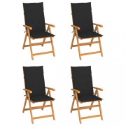 Záhradná stolička 4 ks teak / látka Dekorhome
