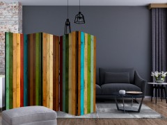 Paraván Wooden rainbow Dekorhome