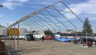 Skladová hala 10x20m PVC sivá - nehorľavá