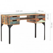 Písací stôl 118x48 cm hnedá / čierna Dekorhome