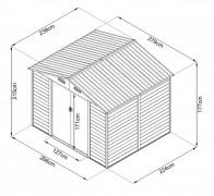 Záhradný domček 278 x 238 cm kovový Dekorhome