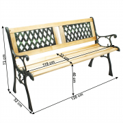 Záhradná lavička JADARA drevo / kov