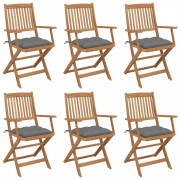 Skladacia záhradná stolička s poduškami 6 ks Dekorhome
