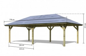 Drevený prístrešok / carport 431 x 778 cm Dekorhome