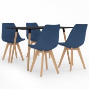 Jedálenský set 4+1 buk / látka / plast Dekorhome