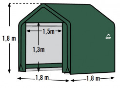 Plachtový prístrešok 1,8 x 1,8 m zelená Dekorhome