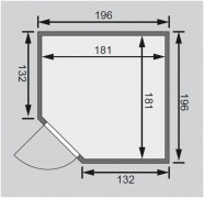 Interiérová fínska sauna 196 x 196 cm Dekorhome