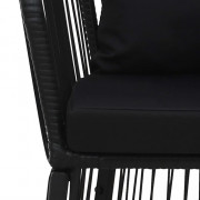 Záhradná stolička 2 ks s poduškami čierna Dekorhome