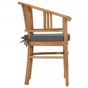 Záhradná stolička s poduškami 2 ks teakové drevo Dekorhome