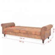 Rozkladacia Chesterfield pohovka hnedá Dekorhome
