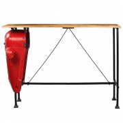 Barový stôl červená / hnedá / čierna Dekorhome