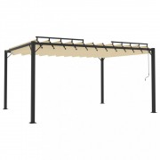 Pergola s lamelovou strechou 3 x 4 m hliník / látka Dekorhome