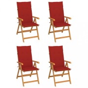 Záhradná stolička 4 ks teak / látka Dekorhome