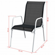 Záhradný bistro set 3 ks kov / textilen Dekorhome