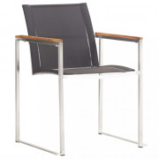 Záhradné stoličky 2 ks sivá / strieborná / hnedá Dekorhome