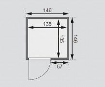 Interiérová fínska sauna 146 x 146 cm Dekorhome