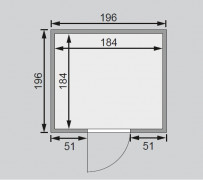 Vonkajšia fínska sauna 196 x 196 cm Dekorhome