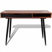 Písací stôl 110x55 cm hnedá / čierna Dekorhome
