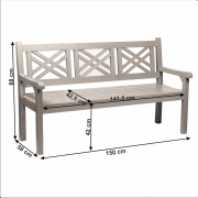 Záhradná drevená lavička FABLA 150 cm sivá