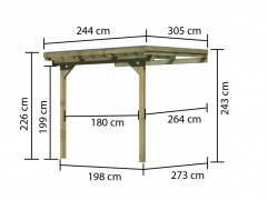 Drevená pergola ECO A 244 cm Dekorhome