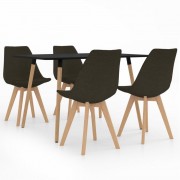 Jedálenský set 4+1 buk / látka / plast Dekorhome