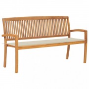 Záhradná lavica teak / látka Dekorhome