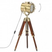Stojaca lampa kov / drevo Dekorhome